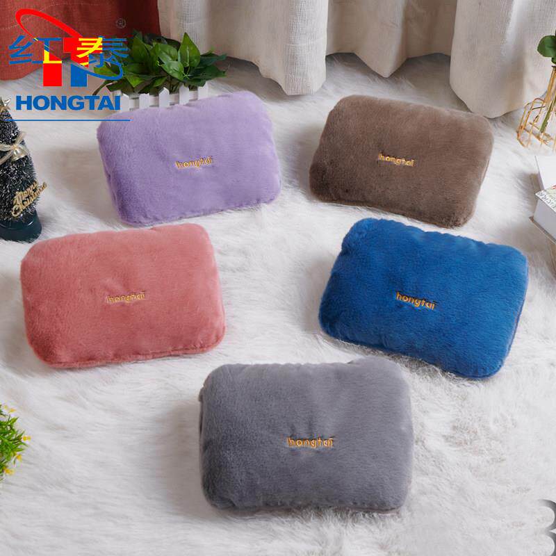 正品红泰2026拉链双插手绒布充电热水袋暖手宝卡通可爱新品已注水