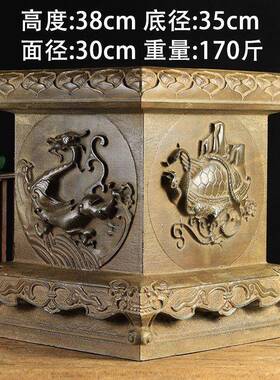 山西古建筑天然青石整料彷古雕刻青龙白虎朱雀玄武四大神兽方石墩