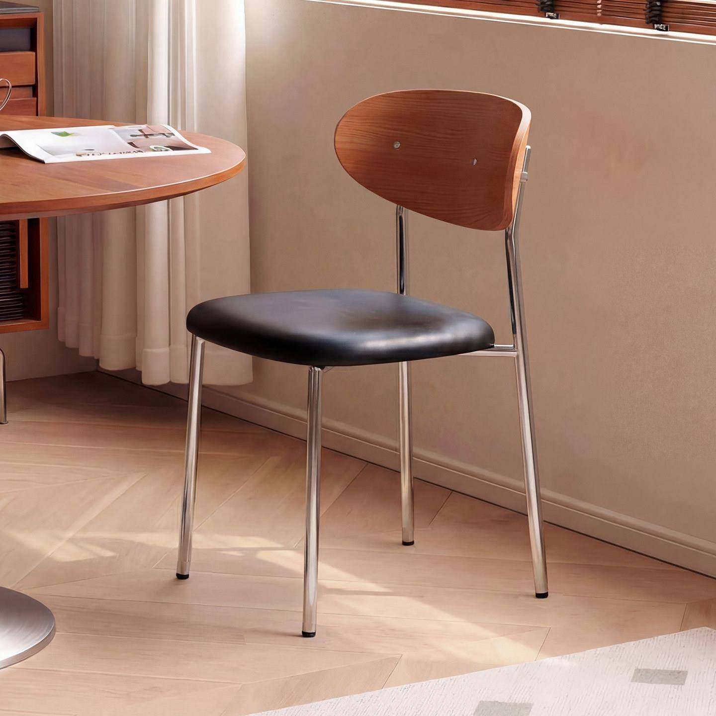 现代简约包豪斯餐椅家用客厅铁艺餐桌椅子复古实木靠背软包休闲椅,住宅家具,餐椅,淘宝优惠券,粉丝福利购,淘宝优惠卷