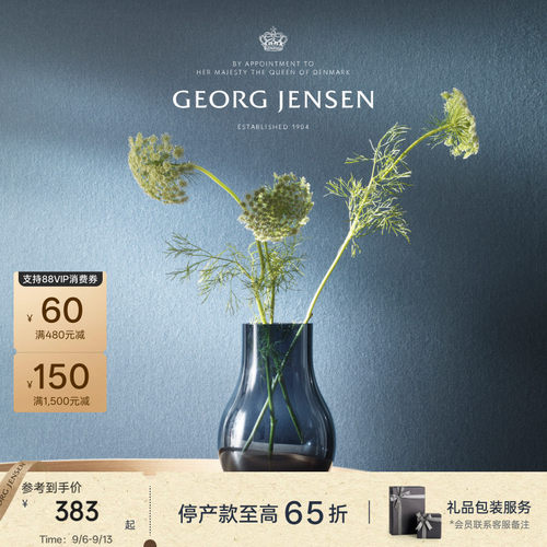 教师节礼物GeorgJensen乔治杰生CAFU玻璃花瓶客厅插花桌面摆件