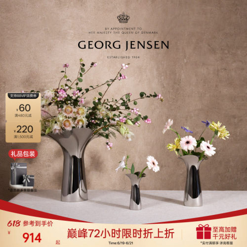【天猫惊喜盒】618新婚礼物GeorgJensen乔治杰生花朵花瓶插花摆件
