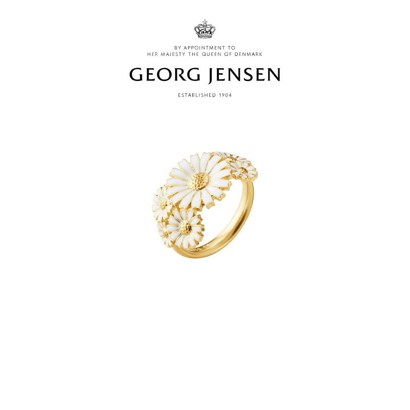 Georg Jensen乔治杰生DAISY 小雏菊系列 多朵雏菊花环戒指礼物
