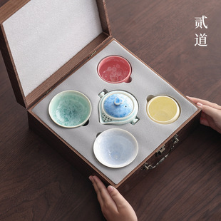 稀缺质感国潮故宫文创五行杯茶具礼品公司周年庆送客户高档实用创