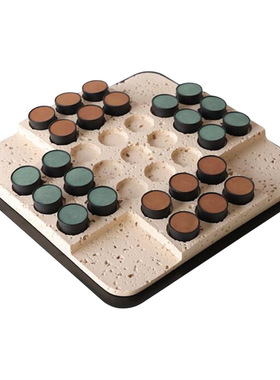 稀缺质感复古风树脂仿洞石五子棋盘摆件售楼处样板间客厅茶几书房