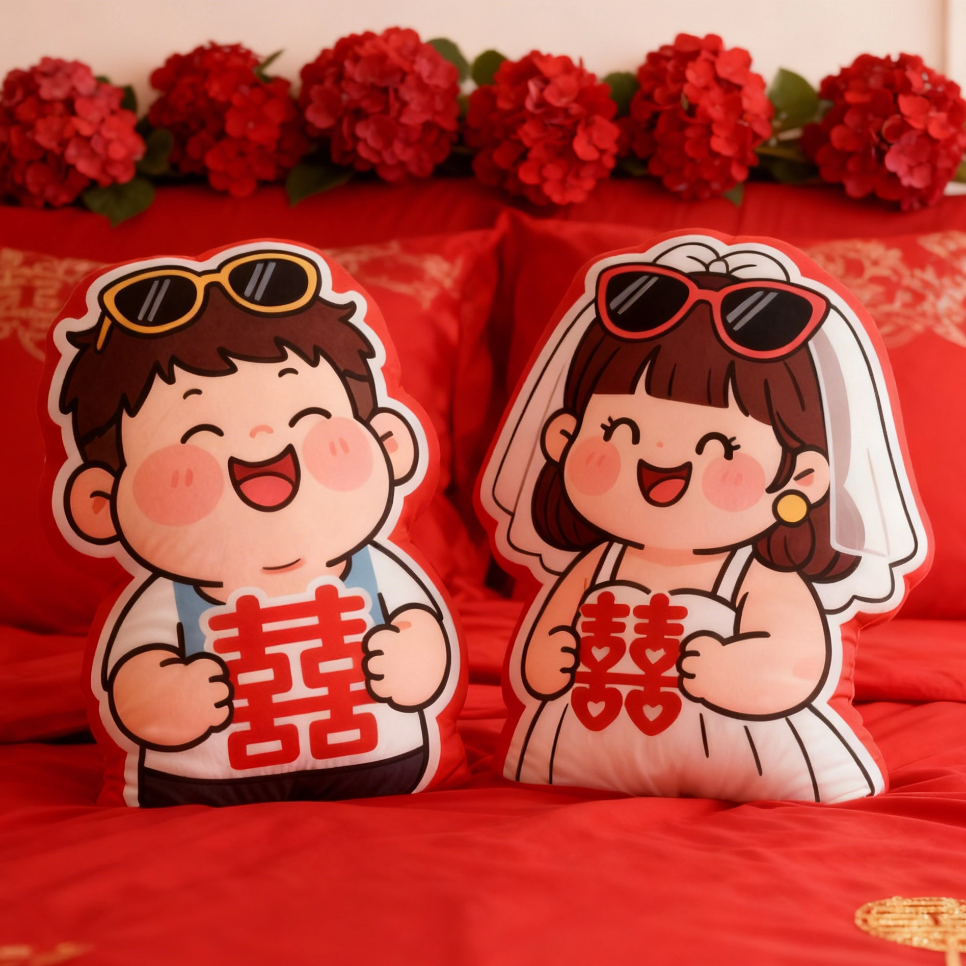 压床娃娃一对结婚新款高档