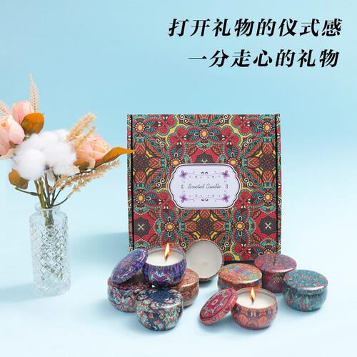 甄选跨境新品现货香薰蜡烛礼品套装2.5oz家用香薰蜡烛伴手礼香氛