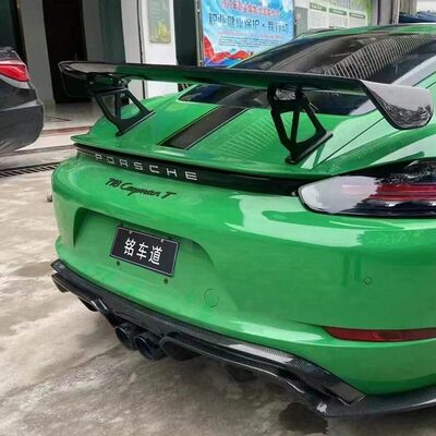 甄选适用保时捷718 981 987 cayman boxster GT4RS碳纤维倒钩脚尾