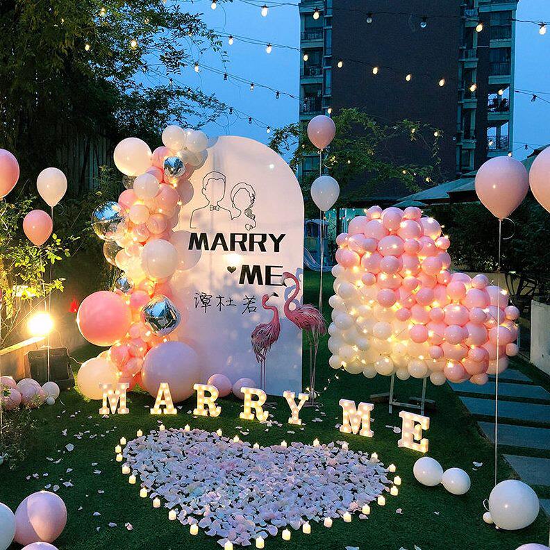 甄选求婚室内布置520用品表白气球浪漫套装道具场景网红房间卧室