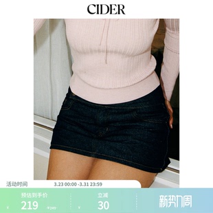 CIDER水洗牛仔低腰A字迷你短裙裤 115088159
