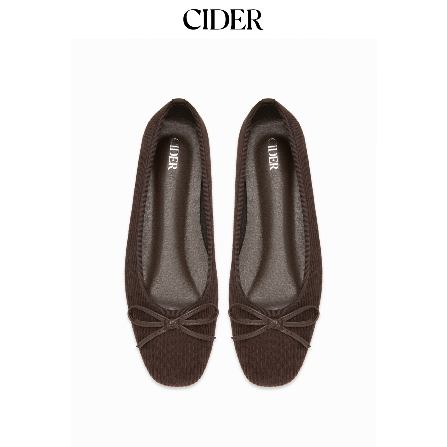 CIDER2026秋季新品蝴蝶结灯芯绒玛丽珍鞋115765936图片