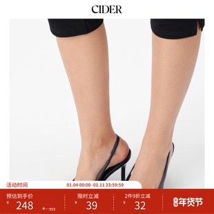 CIDER秋冬新品女装蝴蝶结尖头搭扣高跟鞋114675553