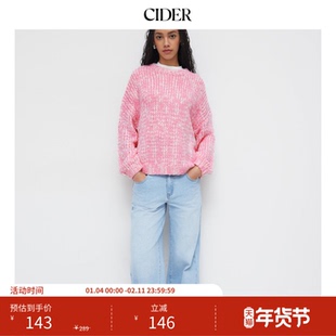 CIDER 2025春秋新品女装圆领宽松毛衣114084388