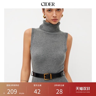 CIDERchic风秋冬新品女装针织高领气质迷你连衣裙114440149