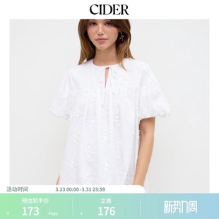 迷你连衣裙114623709 棉碎花刺绣蝙蝠袖 CIDER夏季 女装