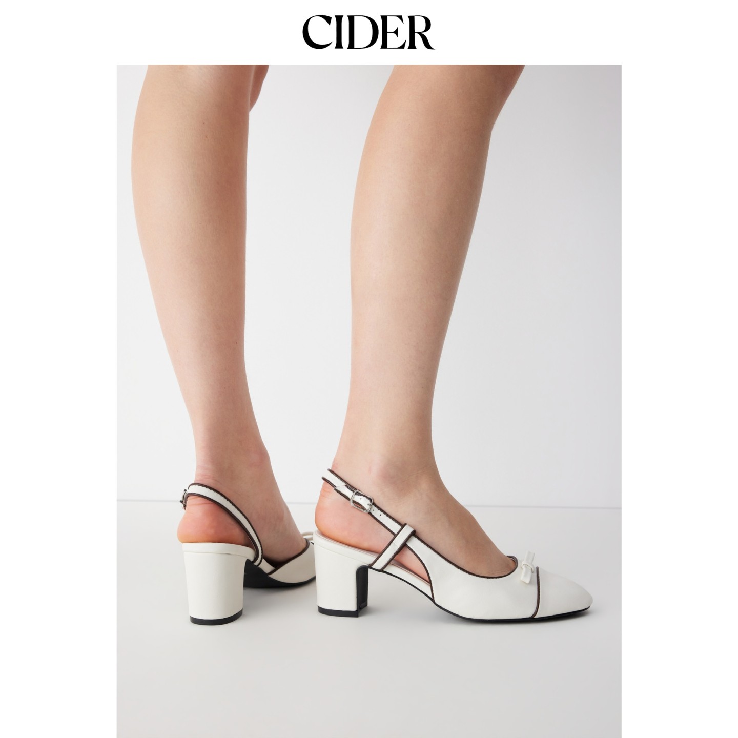 CIDER2026秋季新品蝴蝶结露跟高跟鞋115716745图片
