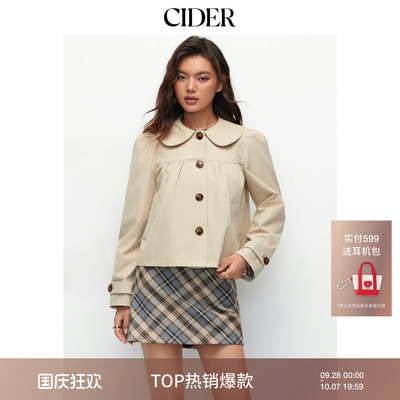 CIDER娃娃领新款款复古外套彼得潘翻领宽松美式复古上衣114789027