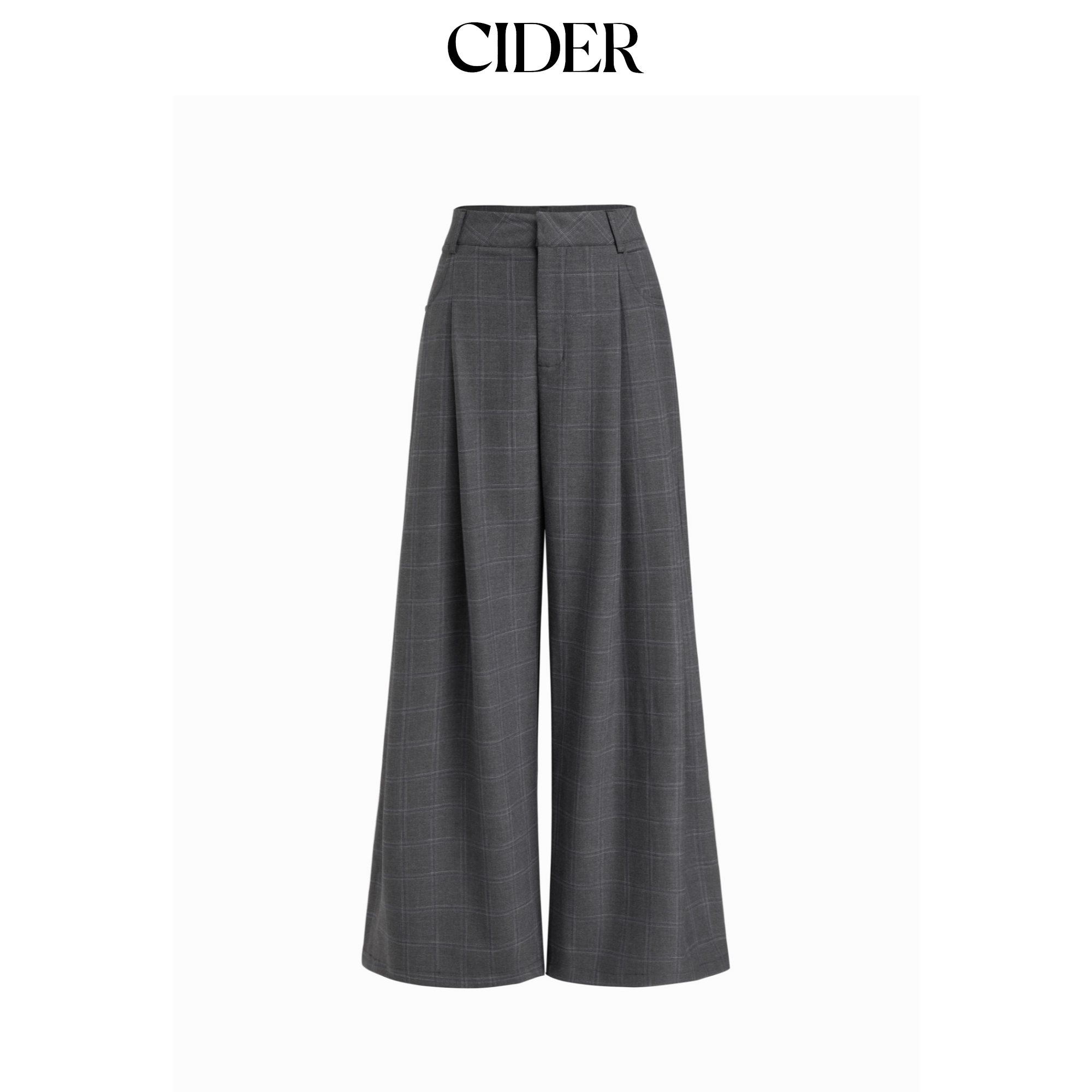 CIDER裤子宽松bf慵懒风格纹休闲直筒阔腿裤114775382图片