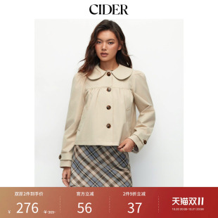 CIDER娃娃领新款款复古外套彼得潘翻领宽松美式复古上衣114789027