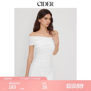 CIDER毕业季穿搭｜露肩交叉褶皱迷你连衣裙114521016