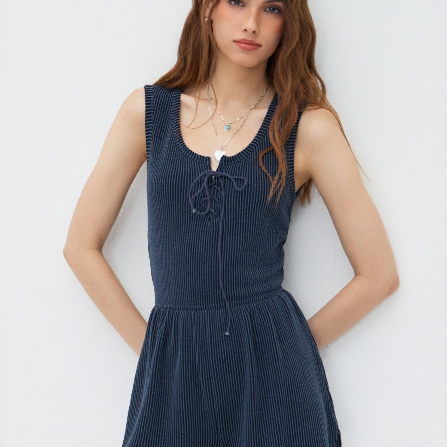 CIDER 时尚连身裤条纹收腰连体衣短款连体短裤11462109