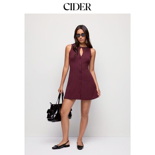 CIDER2026秋季新品船领镂空A字迷你连衣裙115645681