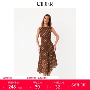 CIDER雪纺波点荷叶边不对称长裙115155875