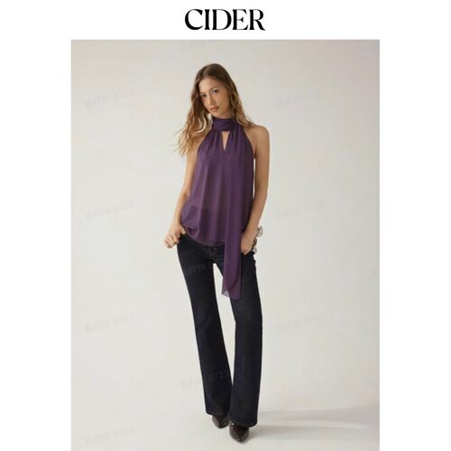 【明星同款】CIDER2026春季新品荡领宽松长款衬衫上衣115167743