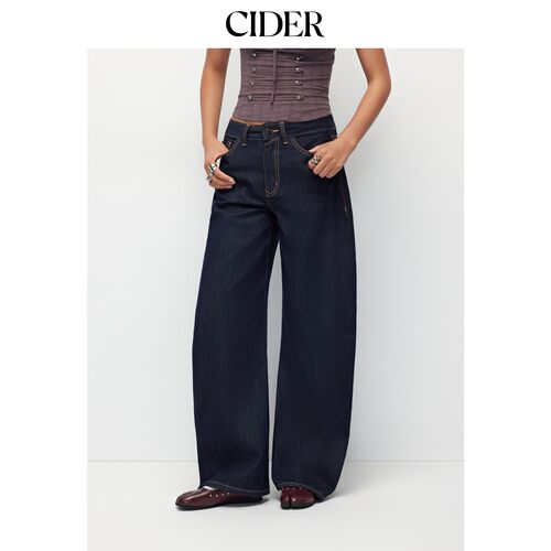 CIDER百搭神裤弯刀直筒牛仔长裤
