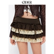CIDER可爱风低腰蕾丝层叠蝴蝶结荷叶边迷你短裙裤 114970923