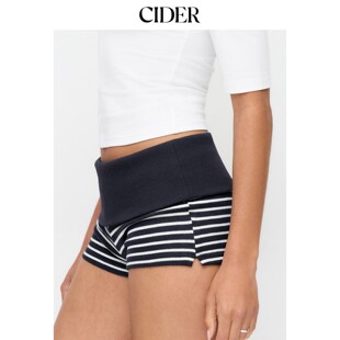 CIDER2026春季新品高弹条纹低腰超短短裤115241492