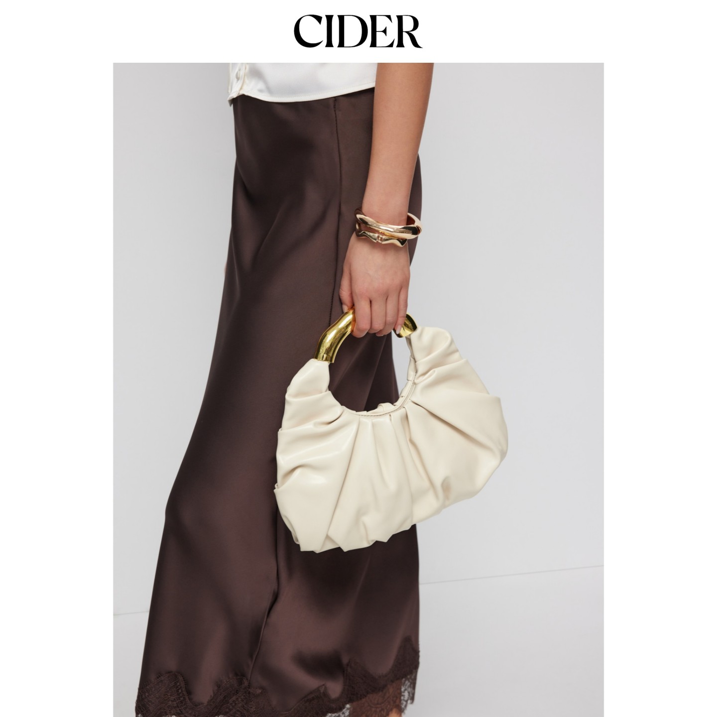 CIDER2026夏季新品金属手柄褶皱手提包115274774