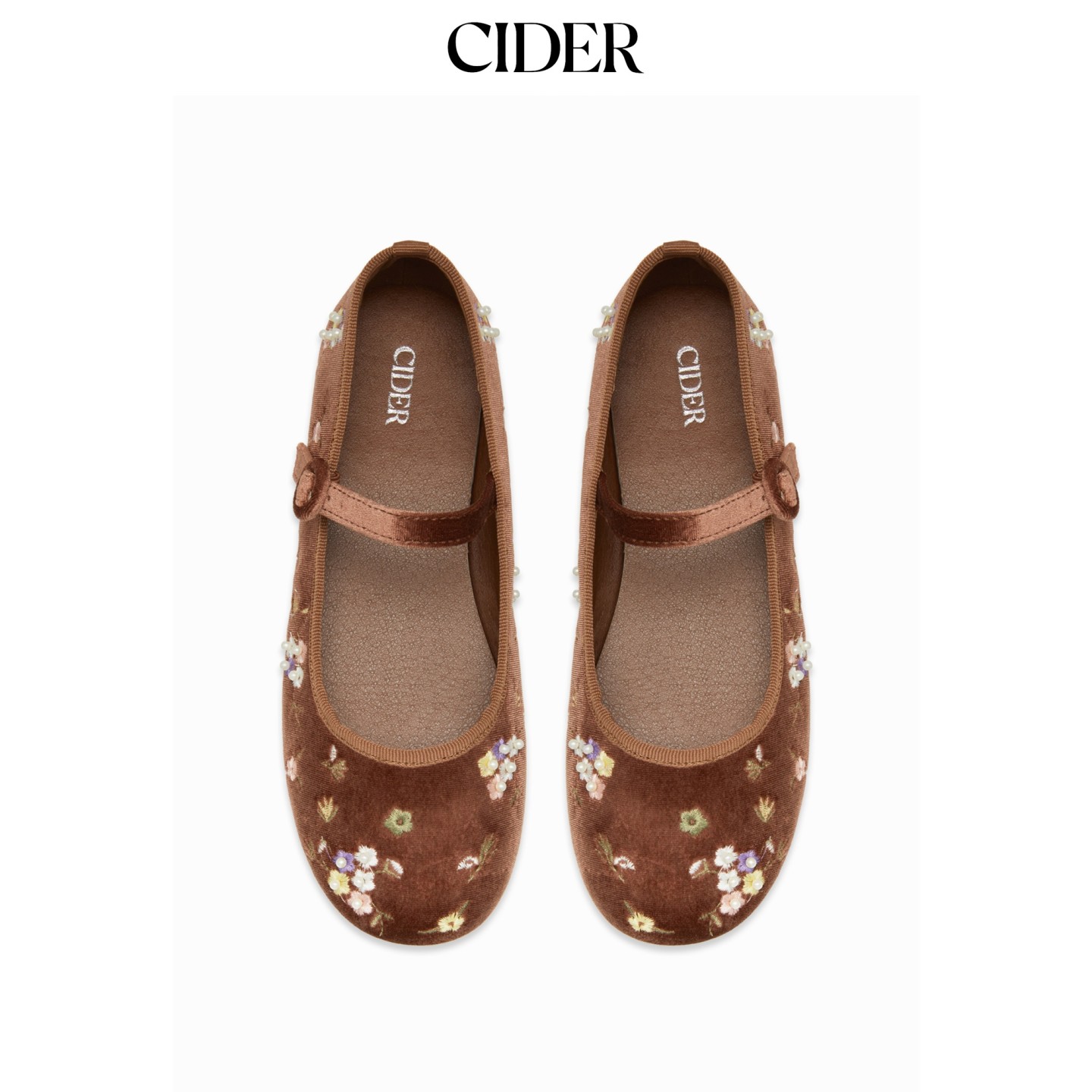 CIDER2026秋季新品碎花刺绣玛丽珍平底鞋115645050图片