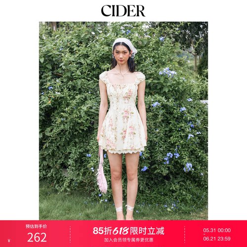 【明星同款】CIDER正品美式背心裙夏吊带连衣裙碎花裙114348921