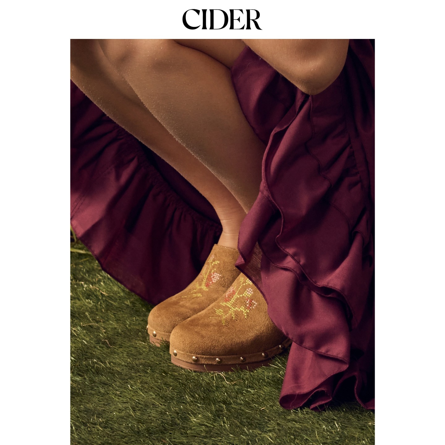 CIDER2026秋季新品仿麂皮搭扣铆钉穆勒高跟鞋115721426图片