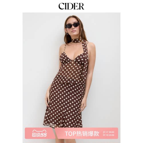 CIDER美式复古波点吊带