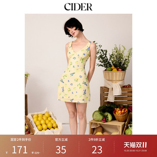 【明星同款】CIDER2026秋水果格纹V领蝴蝶结迷你连衣裙115406734