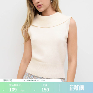 针织翻领背心式 女装 上衣114343954 新品 CIDER夏季