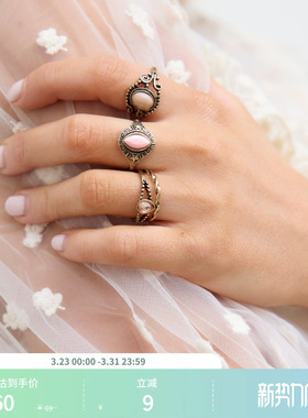 CIDER秋冬新品女装7件宝石水钻树叶戒指套装113801752