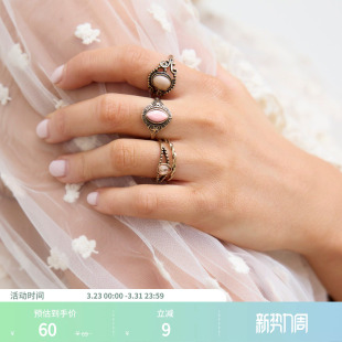 113801752 7件宝石水钻树叶戒指套装 CIDER秋冬新品 女装