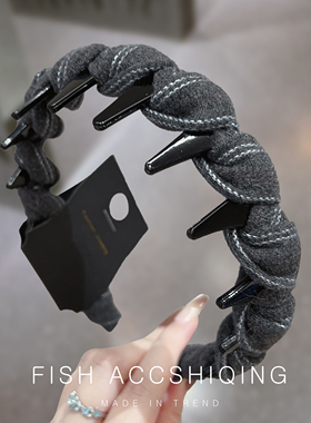 韩国复古高级感波浪针织缠绕麻花头箍带齿防滑洗脸压发箍头饰发捆