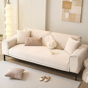 雪尼尔沙发垫子四季通用防滑皮三座一贵妃坐垫套罩2025新款盖布巾