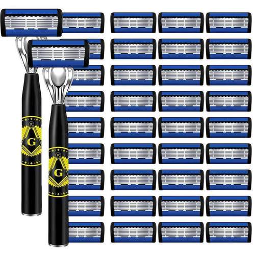 手动式刮胡刀7层刀片老式剃须刀2025新款男士胡须刀刮胡子刀刀头