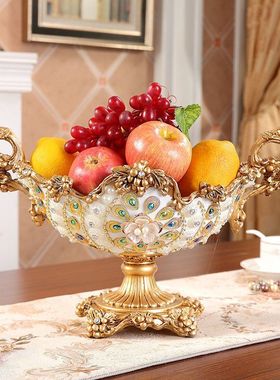欧式水果盘客厅三件套 创意奢华干果糖果盘茶几高档创意家居摆件