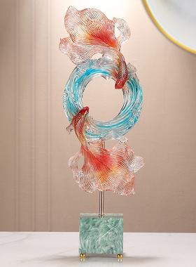 年年有余锦鲤壁龛摆件创意高级感家居玄关电视柜装饰品风生水起