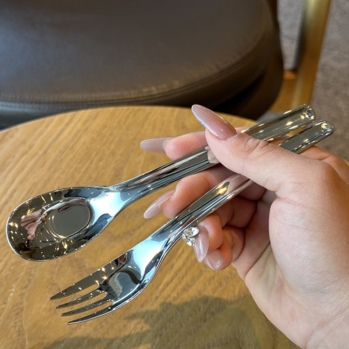 VE儿童304不锈钢辅食勺叉套装