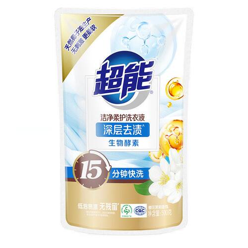 88VIP2元超能洗衣液500g袋装家用快洗去渍