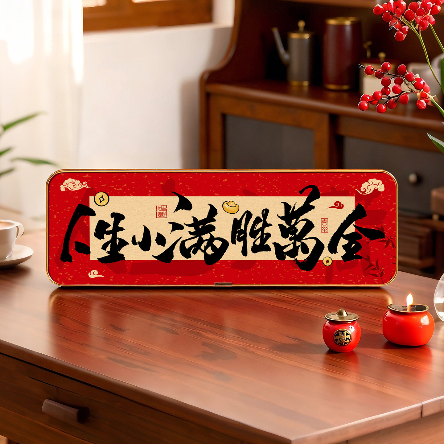 人生小满胜万全书法相框摆件客厅桌面摆台字画入户玄关高级感装饰,家居饰品,相框/画框,淘宝优惠券,粉丝福利购,淘宝优惠卷