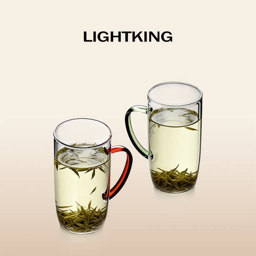 LIGHTKING玻璃杯带把茶水杯