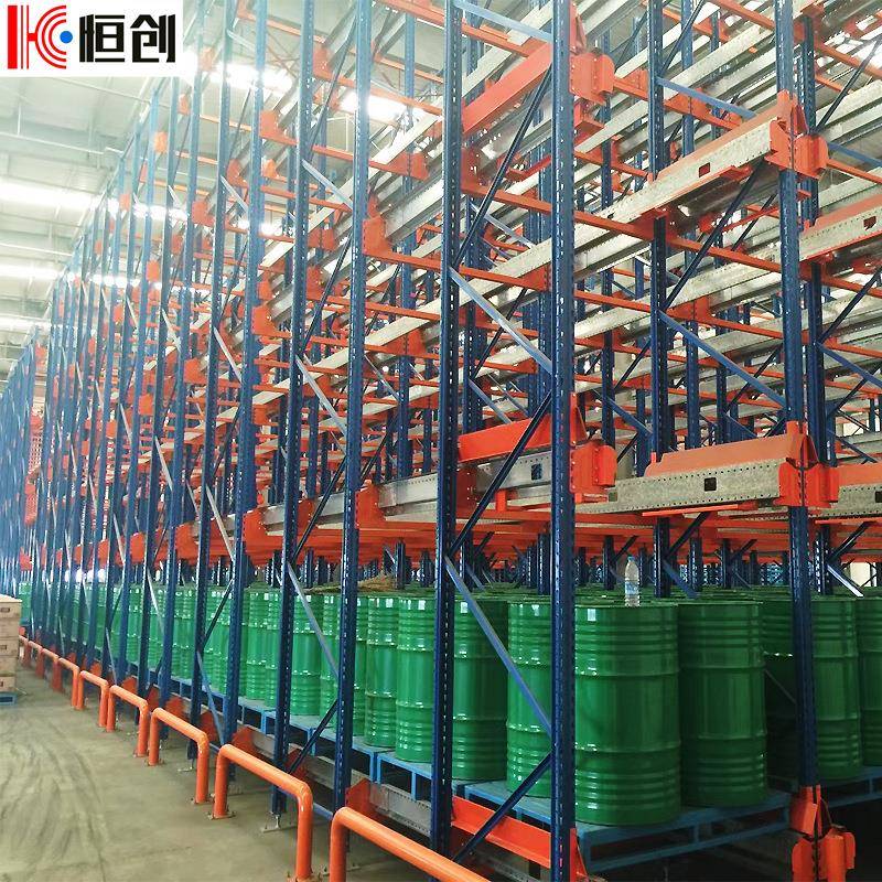 支持设计穿梭式货架工业仓库重型置物自动化贯通式货架高位驶冷库