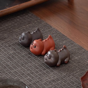 茶宠摆件装 饰品紫砂日眼鱼龙茶茶玩茶桌台客厅可爱泡泡龙茶道摆设